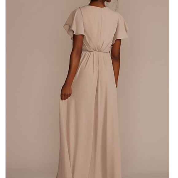 David’s Bridal - flutter sleeve georgette wrap bridesmaid dress - Picture 2 of 5